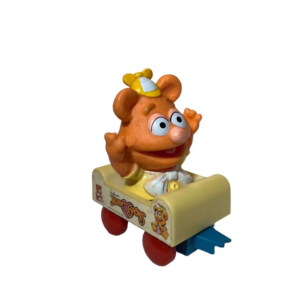 Vintage 1985 Jim Henson’s Muppet‎ Babies Fozzie Bear 5” Train Cart Toy Hong Kong